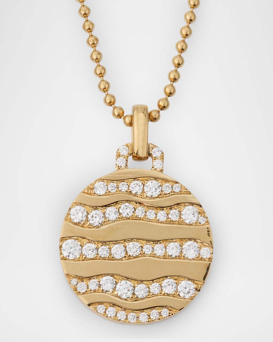 18K Yellow Gold Alma Dos Rio Diamond Pendant Necklace